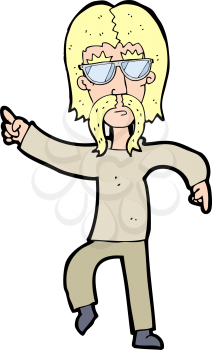 Royalty Free Clipart Image of a Hippie Wearing Glasses