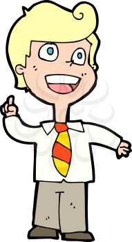Royalty Free Clipart Image of a Boy With an Idea