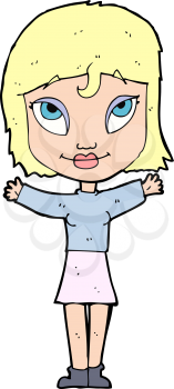 Royalty Free Clipart Image of a Woman With Arms Up