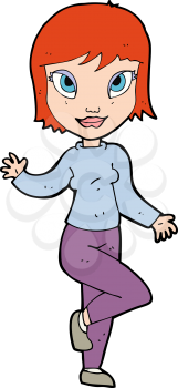 Royalty Free Clipart Image of a Red Haired Woman