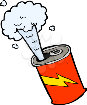 Royalty Free Clipart Image of an Exploding Soda Can