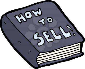 Royalty Free Clipart Image of a Book Titled How To Sell!
