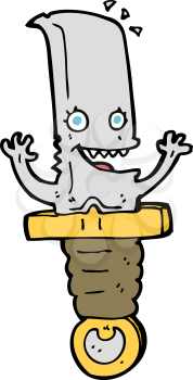 Royalty Free Clipart Image of a Happy Dagger