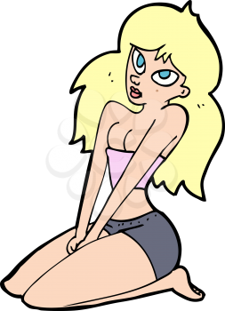 Royalty Free Clipart Image of a Woman in a Tube Top