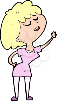 Royalty Free Clipart Image of a Woman With Her Hand Raised