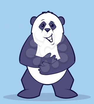 Illustration of a Panda standing and Smiling