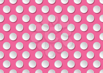 Flat cute circles in vintage style, seamless pattern


