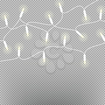 Garland light, Christmas decoration on a transparent background