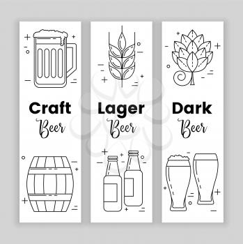 Craft beer, set of banners, vector design