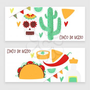 Cinco de mayo, Mexican vector design banner concept with taco