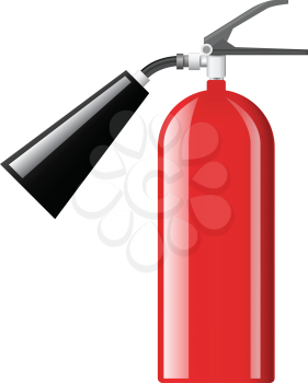 Isolated red fire extinguisher on white background