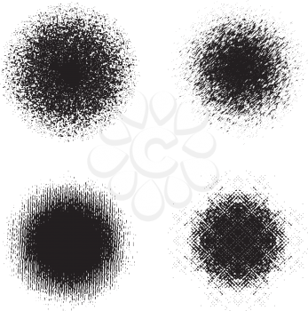 Collection set of different abstract halftone art elements. Line patterns included.
