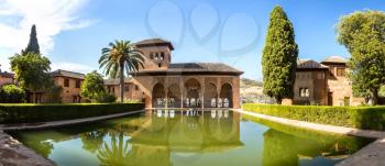 Partal Palace in Alhambra palace in Granada in a beautiful summer day, Spain