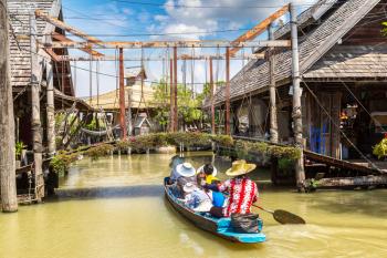 Floating Market in Pattaya, Thailand in a summer day