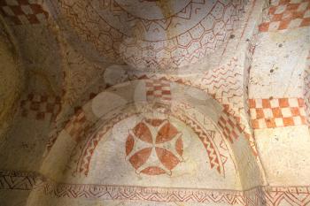 Cave church in Goreme- open air museum, Cappadocia, Turkey in a beautiful summer day