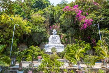 Buddhist temple at Marble mountains in Danang, Vietnam in a summer day