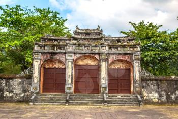 Imperial Minh Mang Tomb in Hue, Vietnam in a summer day