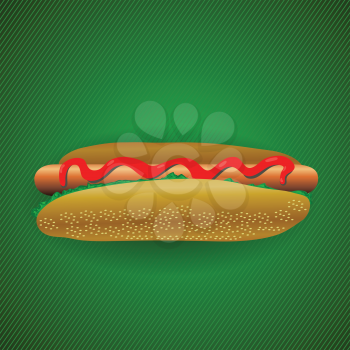 colorful illustration with hot dog for your design