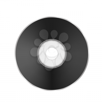 Dark Compact Disc. CD Icon. DVD Symbol Isolated on White Background.