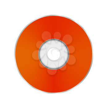 Orange Compact Disc Isolated on White Background