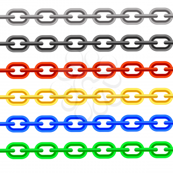 Set of Colorful Chain Iaolated on White Background