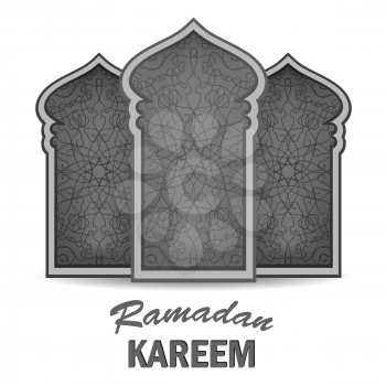 Ramadan Greeting Card on White Background. Ramadan Kareem Holiday.