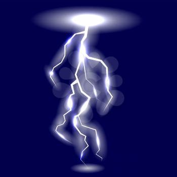 White Lightning Isolated on Blue Background for Your Design