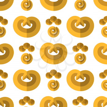Bakery Seamless Pattern. Food Background. Fresh Baked Products