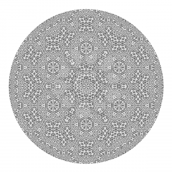 Ornamental Round Grey Pattern Isolated on White Background