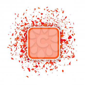 Red Confetti Banner Isolated on White Background. Set of Particles.