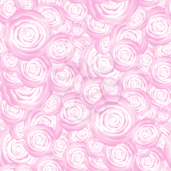 Bouquet of Roses Random Seamless Pattern. Fresh Floral Background
