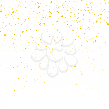 Yellow Confetti Seamless Pattern Isolated on White Background. Set of Particles.
