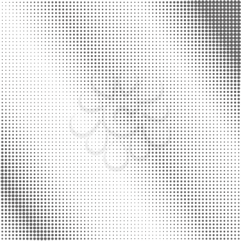 Halftone Pattern. Set of Dots. Dotted Texture on White Background. Overlay Grunge Template. Distress Linear Design. Fade Monochrome Points. Pop Art Backdrop.