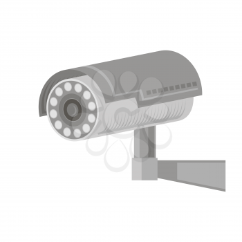 Professional CCTV Camera Isolated on White Background. Outdoor Video System.