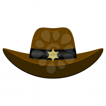 Old West Sheriff Hat Isolated on White Background.