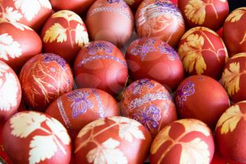 Photo of Easter eggs with pattern of butterflies