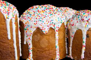 Photo of decoration Easter cake on black background