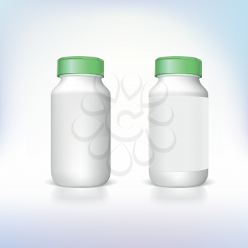 Bottle for dietary supplements and medicines. Vector templates for your presentation and design.