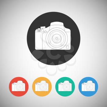 Vamera icon on round background, vector for your design