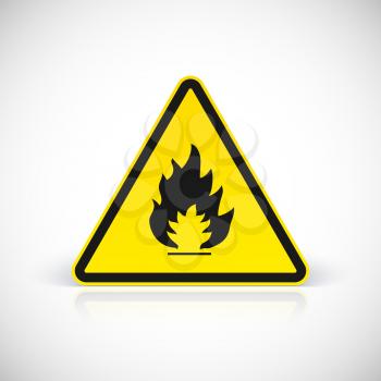 Attention flammable signs. Fire symbol vector illustration for your design and presentation.
