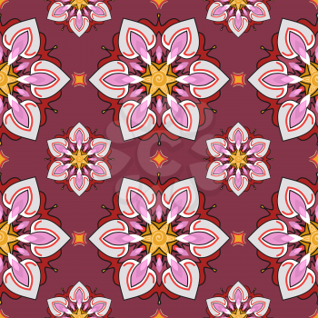 Summer theme seamless pattern, abstract floral background, vector wallpaper, spring and summer theme for your design. Doodle style. Place the pattern on your canvas and multiply.