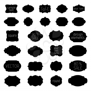 Black silhouettes isolated on white background. There is place for your text.