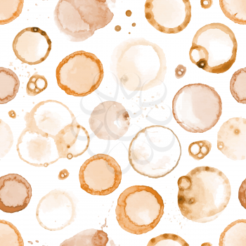 Round stains of coffee or tee on white background.