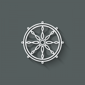 dharma wheel design element - vector illustration. eps 10