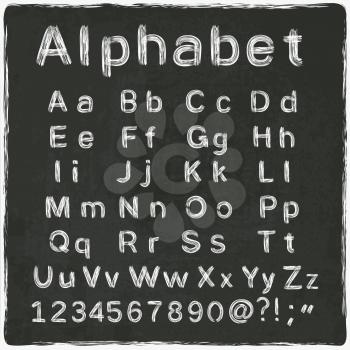 alphabet old black board - vector illustration. eps 10