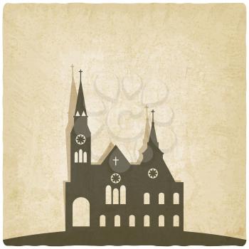 Catholic church old background - vector illustration. eps 10