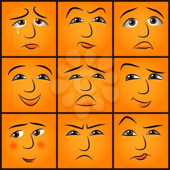 cartoon emotions set - vector illustration. eps 10