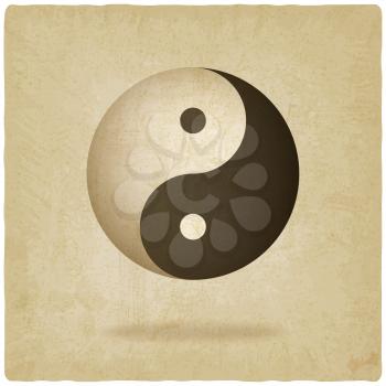 Yin yang old background - vector illustration. eps 10