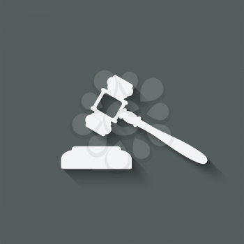 judge or auctioneer hammer - vector illustration. eps 10