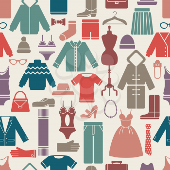 clothes set seamless pattern. vector illustration eps8 with clipping mask